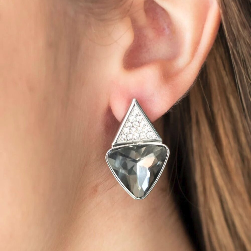Paparazzi Jewelry Accessories - Risky Razzle - Silver Earrings - Vintage